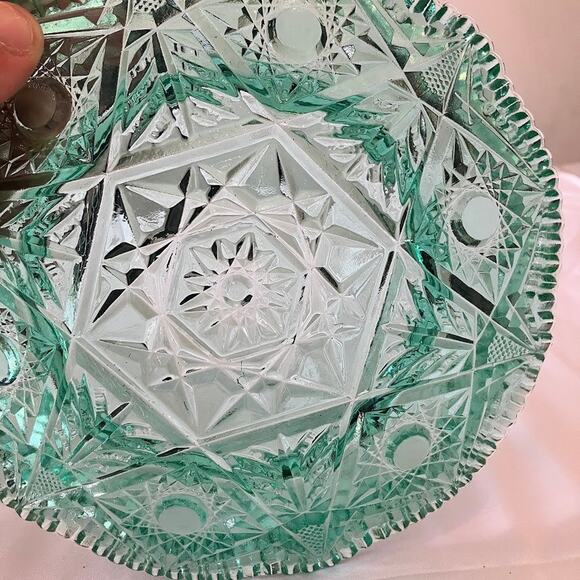 Vintage Viking Glass Dalzell Domed Lidded Cheese Butter Dish Pressed Glass Green - Picture 5 of 13